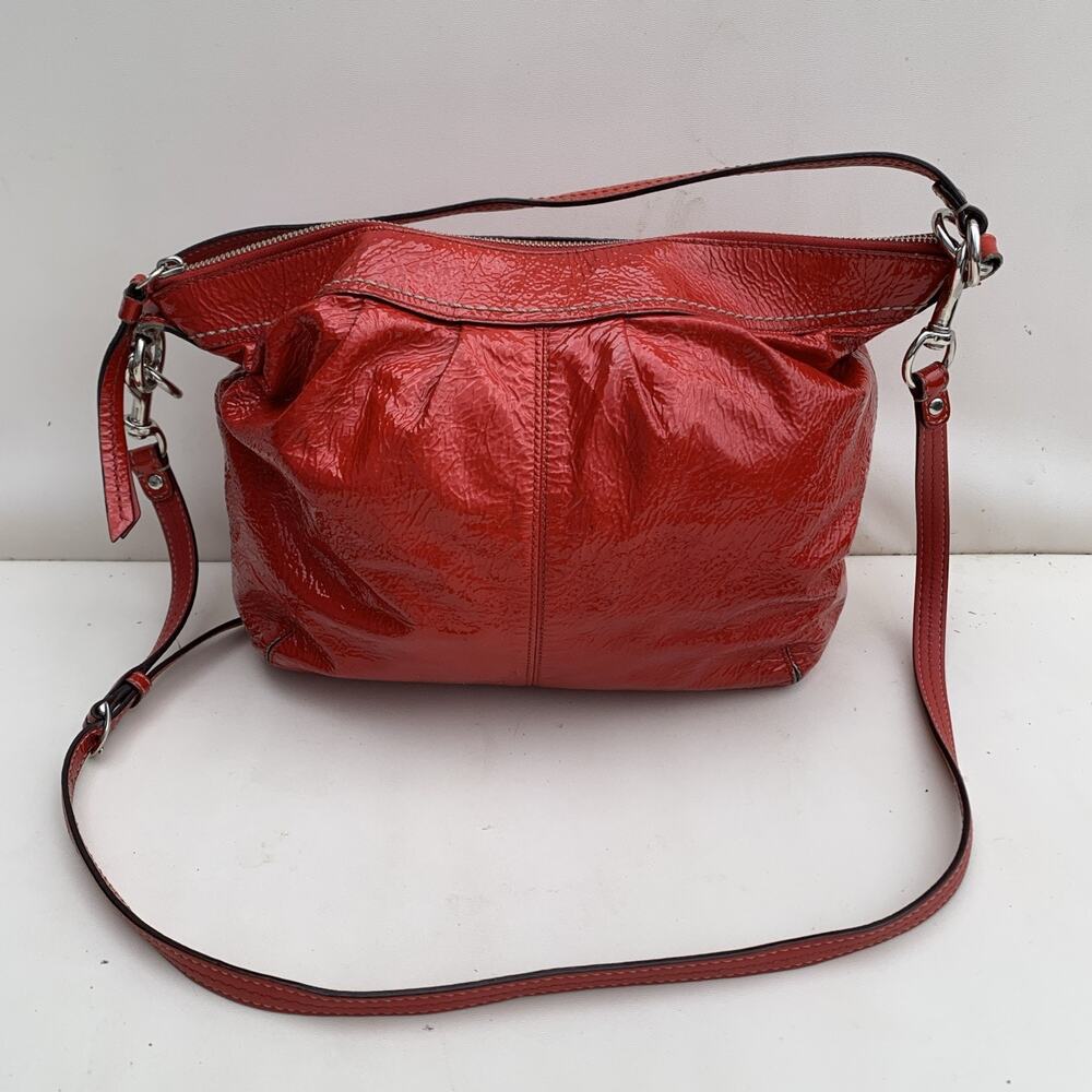 Vintage Coach Red Patent Leather Bag Purse Crossbody Z19601 Y2k